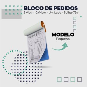 Bloco de Anotação - Pequeno - 2 Vias Autocopiativo - 56g 10x14cm 4x0 - Impressão somente frente   50 folhas de cada via