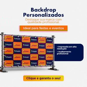 Backdrop - EVENTOS m² Lona Front Light 440g m² Impressão somente frente colorida - 4x0 Personalizado Ilhós 