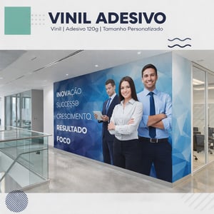 Adesivo Vinil m² Vinil Adesivo m² Impressão somente frente colorida - 4x0 Personalizado  