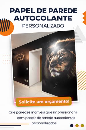 Papel de Parede Autocolante Personalizado Vinil Adesivo m2 Impressão somente frente colorida - 4x0  Refile 