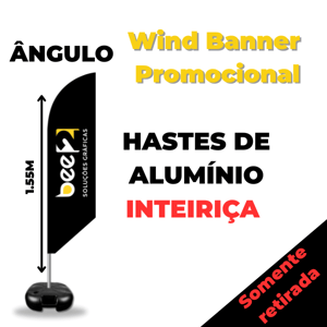WIND PROMOCIONAL ÂNGULO (P) TECIDO TECNOSPORT 100% SINTÉTICO 1.85M X 0.65M DUPLA-FACE | IMPRESSÃO ULTRA-HD EPSON ESTRUTURA DE ALUMÍNIO INTEIRIÇA COSTURA OVERLOQUE EXTERNO BASE TITAN BLACK COM ALÇA