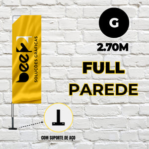 WIND FULL PAREDE (G) Completo com Hastes e Suporte de Aço 2.70m x 0.65m Dupla-Face | Impressão Ultra-HD EPSON RETANGULAR Estrutura de Alumínio Desmontável FRETE GRÁTIS NAS COMPRAS ACIMA DE 100,00, CONSULTE AS REGIÕES.