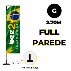 WIND RETANGULAR PAREDE (G) Completo com Hastes e Suporte de Aço 2.70m x 0.65m Dupla-Face | Impressão Ultra-HD EPSON RETANGULAR Estrutura de Alumínio Desmontável FRETE GRÁTIS NAS COMPRAS ACIMA DE 100,00, CONSULTE AS REGIÕES.
