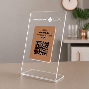 placa pix qr code de acrílico