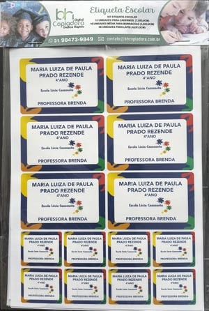 Etiqueta Escolar Adesiva