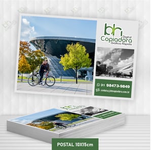 POSTAIS 10x15cm Couchê 300g 10x15cm 4x4 cores LAMINAÇÃO FOSCA / BRILHO Corte e Refile 