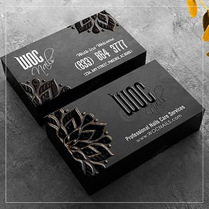 Cartão BOPP + Verniz Localizado - 4x4 ★ Couchê 300g ★ 8,8x4,8 cm ★ 4x4 cores ★ Laminação BOPP Fosca e Verniz Localizado F/V ★ Corte Reto 