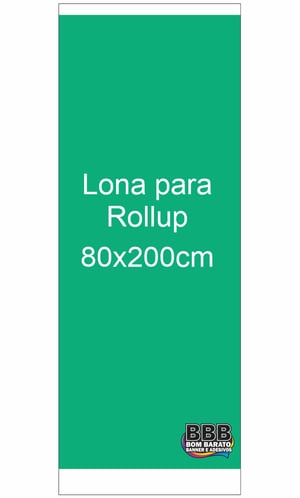 Lona para Rollup 80x200 Lona 280 g / 440 g 80x200 4x0   Banner impresso em lona de alta qualidade no formato de 80x200cm sem acabamento para instalação em Rollup