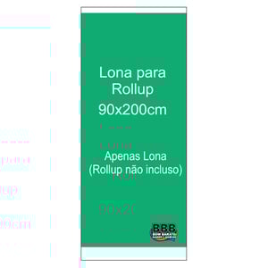 Lona para Rollup 90x200 Lona 280 g / 440 g 90x200 4x0   Banner impresso em lona de alta qualidade no formato de 80x200cm sem acabamento para instalação em Rollup