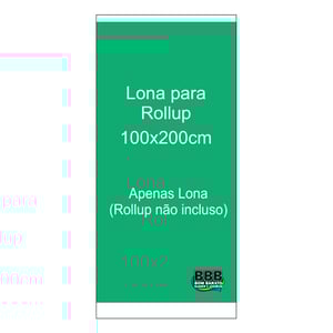 Lona para Rollup 100x200 Lona 280 g / 440 g 100x200 4x0   Banner impresso em lona de alta qualidade no formato de 80x200cm sem acabamento para instalação em Rollup