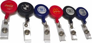 Roller Clip Retrátil para Crachá Plástico ABS 3x3cm Adesivo Resinado   