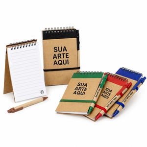 Bloco de Anotações Ecológico com Caneta 15x9      