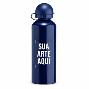 SQUEEZE ALUMINIO 500ML C/ BICO E MOSQUETÃO AZ      
