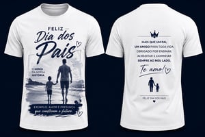Camiseta gola redonda branca (DTF) Dia dos Pais      