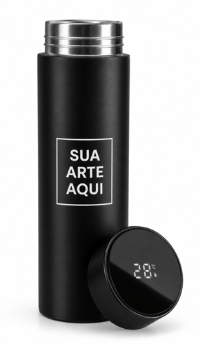 Garrafa Térmica em Aço Inox com Termômetro Digital Led – 500ml      