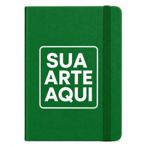 CADERNETA COURO SINTÉTICO verde 21X14 com pauta      