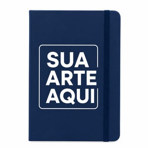 CADERNETA COURO SINTÉTICO 21X14 azul sem pauta      