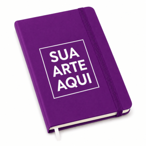 Caderneta Pequena tipo MOLESKINE roxo com PAUTA - 10x15cm - 80 folhas      