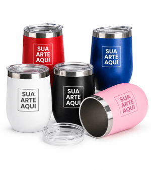 Copo Cuia com tampa 360ml Cores      
