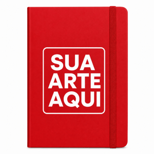 CADERNETA COURO SINTÉTICO vermelho  21X14 com pauta      