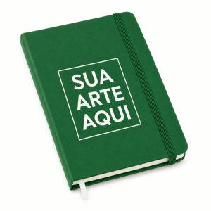 Caderneta Pequena tipo MOLESKINE verde com PAUTA - 10x15cm - 80 folhas      