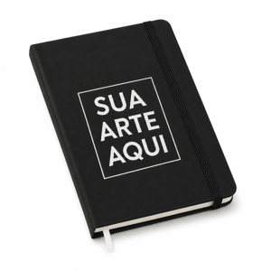 Caderneta Pequena tipo MOLESKINE Preto sem PAUTA - 10x15cm - 80 folhas      