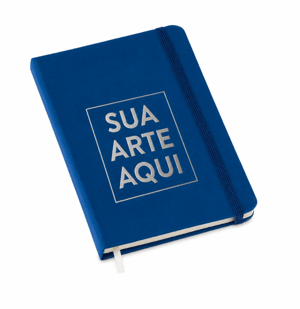 Caderneta Pequena tipo MOLESKINE azul com PAUTA - 10x15cm - 80 folhas      