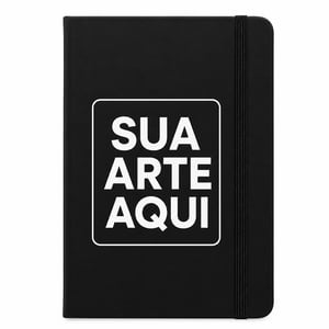 CADERNETA COURO SINTÉTICO 21X14 preto sem pauta      