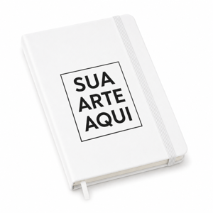 Caderneta Pequena tipo MOLESKINE branco com PAUTA - 10x15cm - 80 folhas      
