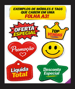 MÓBILES E TAGS Couchê 300gr Folha A3    