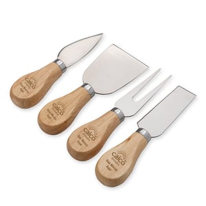 Kit Queijo 4 Peças com Suporte Magnético em Bambu | Brinde Gourmet Sofisticado - 18620