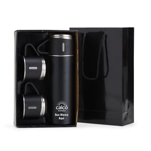 Kit Garrafa Térmica 450ml com Duas Tampas | Brinde Corporativo Elegante - KIT18639