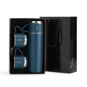 Kit Garrafa Térmica 450ml com Duas Tampas | Brinde Corporativo Elegante - KIT18639