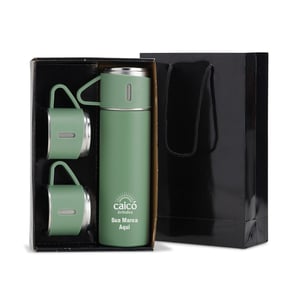 Kit Garrafa Térmica 450ml com Duas Tampas | Brinde Corporativo Elegante - KIT18639