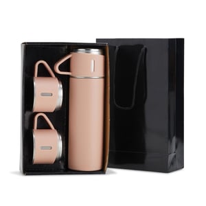 Kit Garrafa Térmica 450ml com Duas Tampas | Brinde Corporativo Elegante - KIT18639