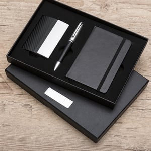 Kit Executivo 3 Peças com Caderneta, Porta-Cartão e Caneta | Brinde Personalizado - 10998
