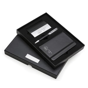 Kit Executivo 3 Peças com Caderneta, Porta-Cartão e Caneta | Brinde Personalizado - 10998