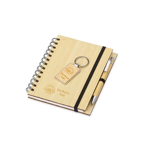 Kit Executivo Ecológico 3 Peças em Bambu | Brinde Sustentável com Estojo - 07048