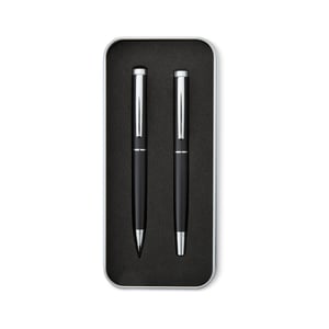 Kit Canetas Executivas com Estojo | Esfero e Roller de Metal Personalizadas - 08162