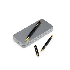 Kit Canetas Executivas com Estojo | Esfero e Roller de Metal Personalizadas - 08162