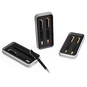 Kit Canetas Executivas com Estojo | Esfero e Roller de Metal Personalizadas - 08162