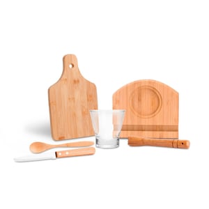 Kit Para Caipirinha Em Bambu / Madeira Ibiza - 6 peças Elegantes e Sustentáveis - KC-00463