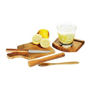 Kit Para Caipirinha Em Bambu / Madeira Ibiza - 6 peças Elegantes e Sustentáveis - KC-00463