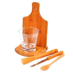 Kit Para Caipirinha Em Bambu / Madeira Ibiza - 6 peças Elegantes e Sustentáveis - KC-00463