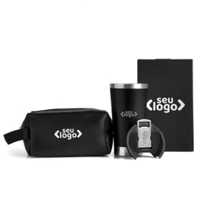 Kit Necessaire e Copo Térmico Personalizado | Brinde Corporativo 2 Peças - KT-90318