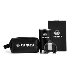 Kit Necessaire e Copo Térmico Personalizado | Brinde Corporativo 2 Peças - KT-90318