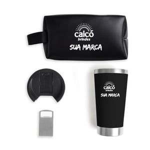 Kit Necessaire e Copo Térmico Personalizado | Brinde Corporativo 2 Peças - KT-90318