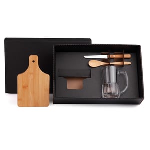 Kit Para Caipirinha E Chopp Em Bambu / Madeira- 4 Pçs - KE-00543