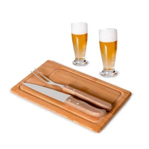 Kit para Churrasco com Copos Personalizado – 5 Peças de Qualidade - KT-9027L