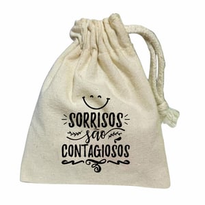 Saquinho Personalizado em Algodão Cru com Logo 1 Cor – Sustentável e Elegante - 07052503